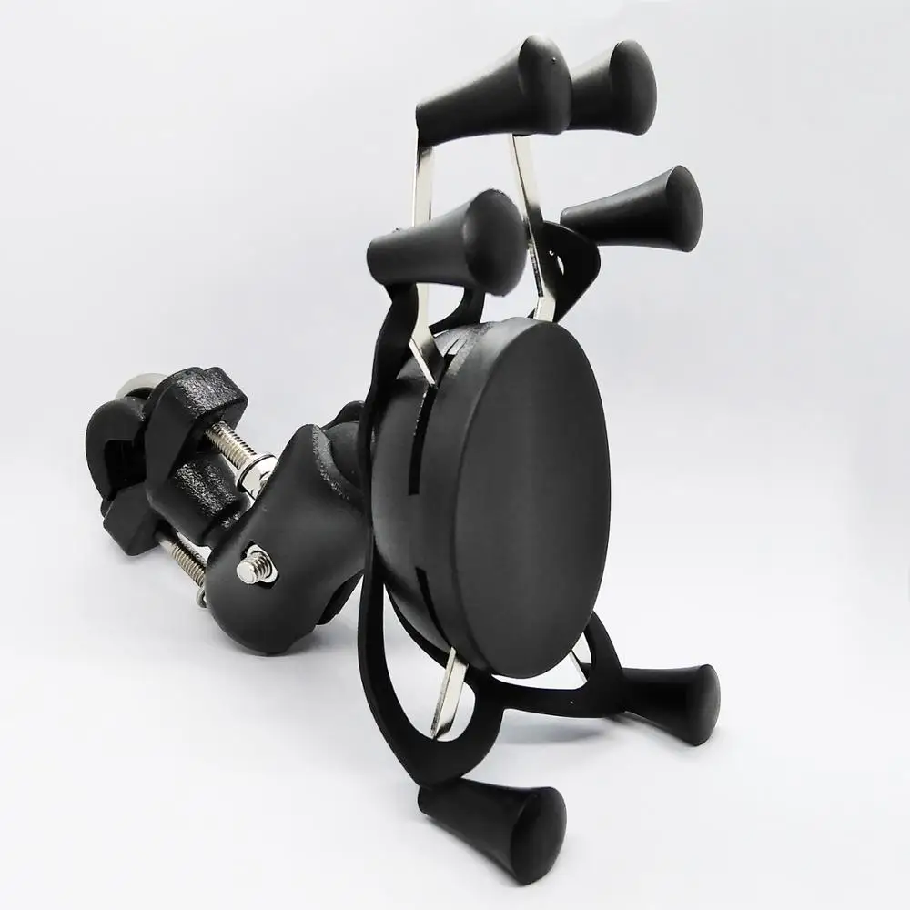 Billige Motorrad Griff Bar Schiene Montieren Bar Berg Grip Telefon Halter Stehen mit 65mm Doppel Buchse Arm für 4  6 zoll Handy und GPS