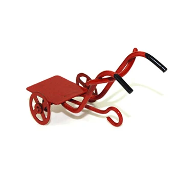 

1:12 Dollhouse Miniature Mini Metal Red Pulling Cart Garden For Home Decor Gift Ornament Cute Furniture Accessorie Toy