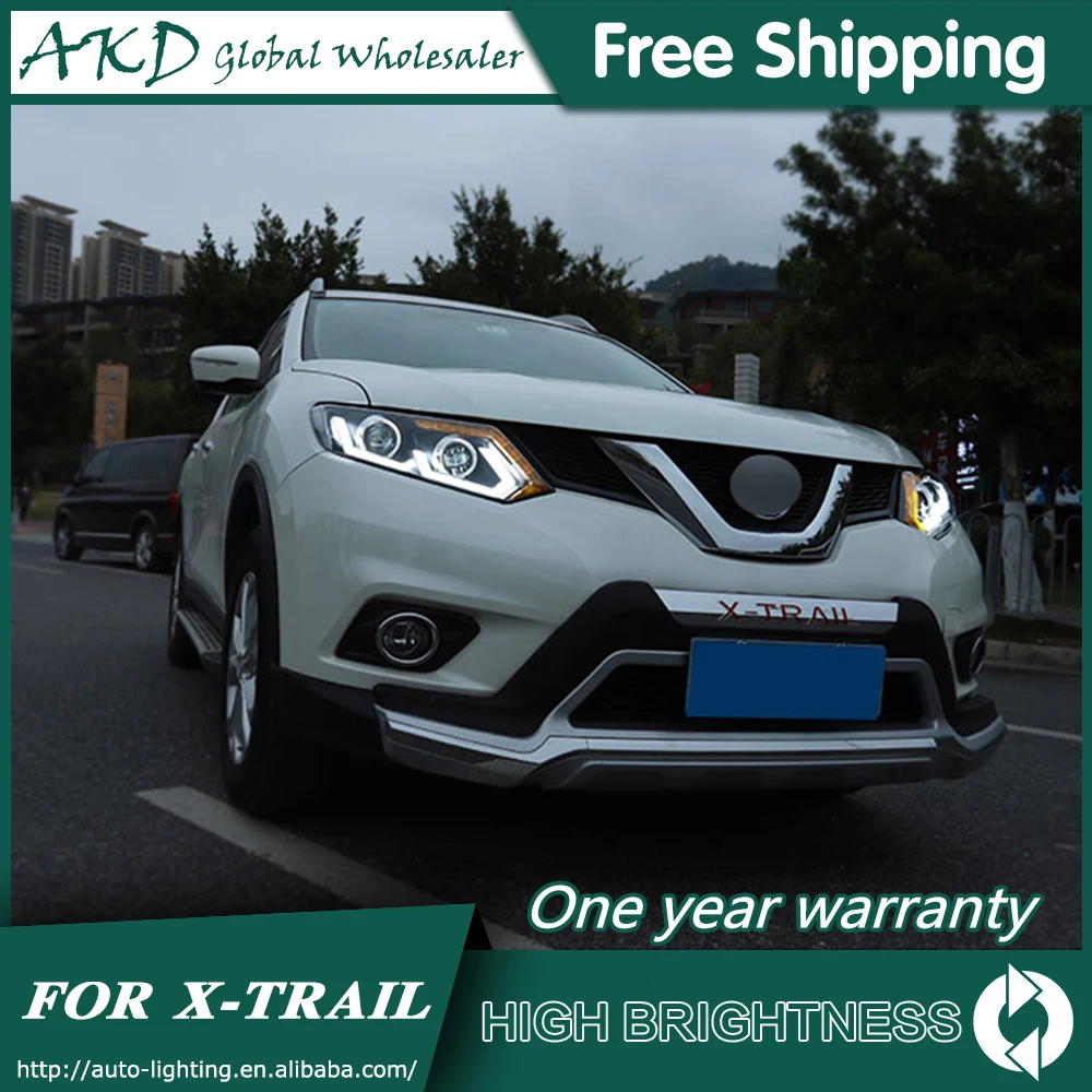 AKD автомобильный Стайлинг для Nissan X-trail фары- Rouge светодиодный фонарь светодиодный DRL Bi Xenon объектив Высокий Низкий луч парковка