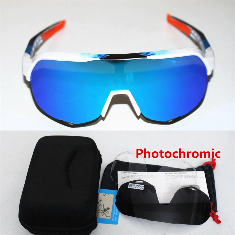 Фотохромные S2 3 линзы поляризованные Спорт на открытом воздухе велосипедные солнцезащитные очки Gafas ciclismo MTB очки для езды на велосипеде Питер - Цвет: s2 7