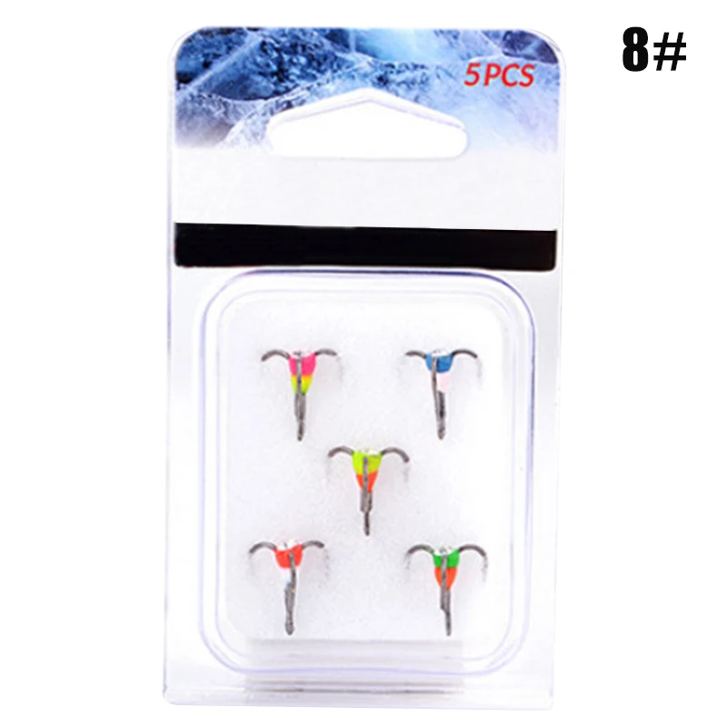 Size 8 6#8#10#12# рыболовные крючки для зимней подледной рыбалки, трехкулачковый крючок из высокоуглеродистой стали, снасти, инструменты - Цвет: Size 8