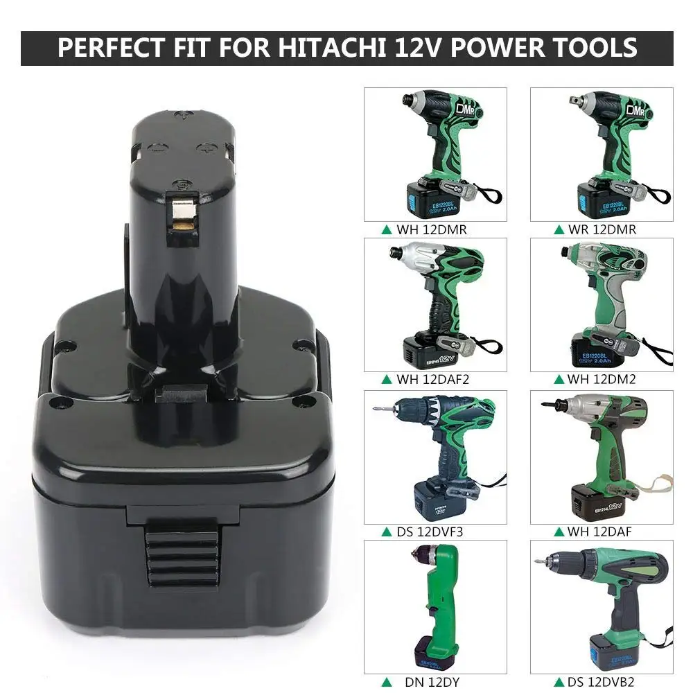 2 шт./лот 12V Ni-CD 2.0Ah Перезаряжаемые Батарея для экскаватора Hitachi EB1214S EB1212S Eb1220BL Eb1230hl Eb1230x Eb1233x DS 12DVF3 DS 10DVA