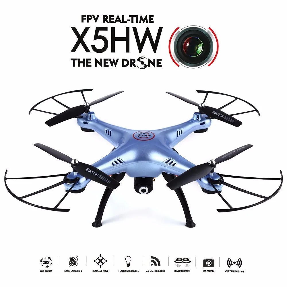 Высокое качество гоночный Квадрокоптер Syma X5HW Wi-Fi FPV HD 0.3MP CAM 2,4 ГГц 4CH 6 Axis Gyro RC Quadcopter RTF ночной полет игрушечный мини-Дрон