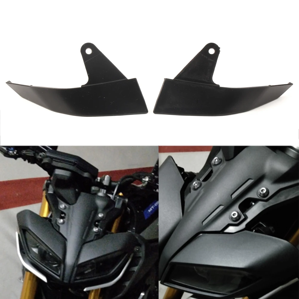 

2Pcs Motorcycle Headlight Side Panel Cover For YAMAHA MT09 FZ09 2017 2018 2019 Head Light Lamp Guard Black ABS Plastic