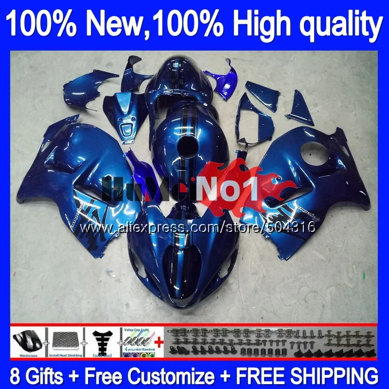 Hayabusa для SUZUKI GSX-R1300 1996 1997 1998 99 00 01 глянцевый синий 27MC. 130 GSXR 1300 GSXR1300 96 97 98 1999 2000 2001 обтекатели