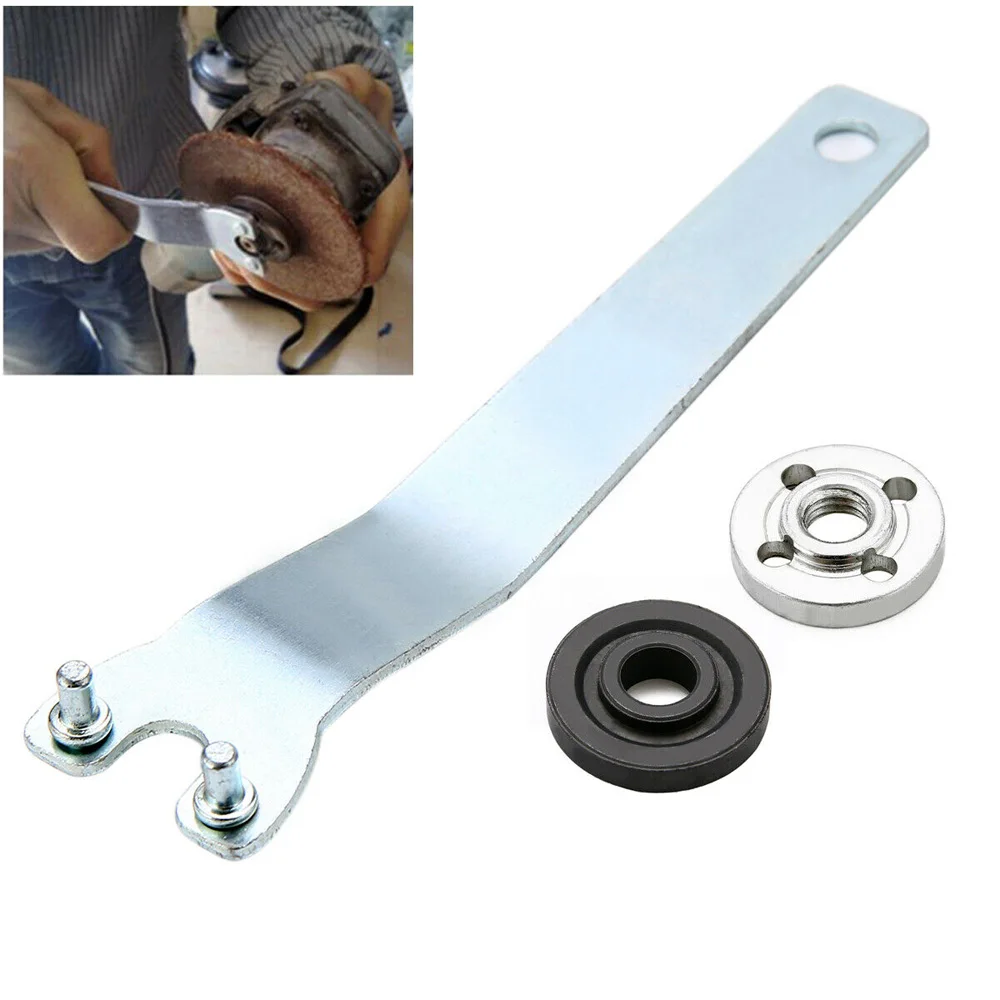 1Set M10 Thread Angle Grinder Inner Outer Flange Nut Set Spanner Wrench Kit Power Tools Replacement For Angle Grinder Big Deal