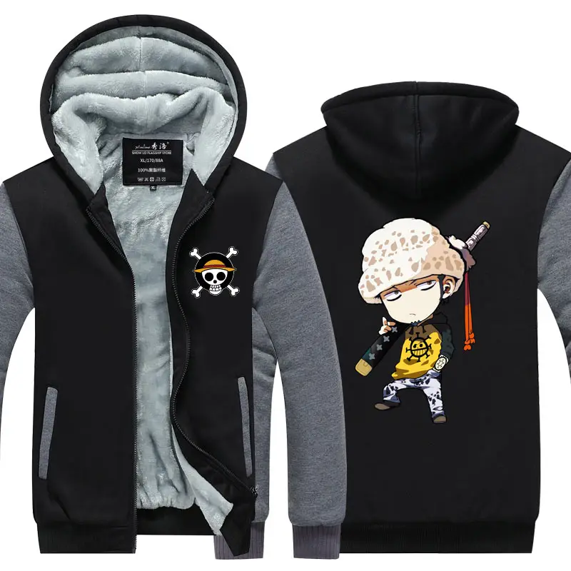 Один кусок Trafalgar D водное право Чоппер Толстовка Куртка пальто зима флис толстые теплые толстовки с длинным рукавом размера плюс