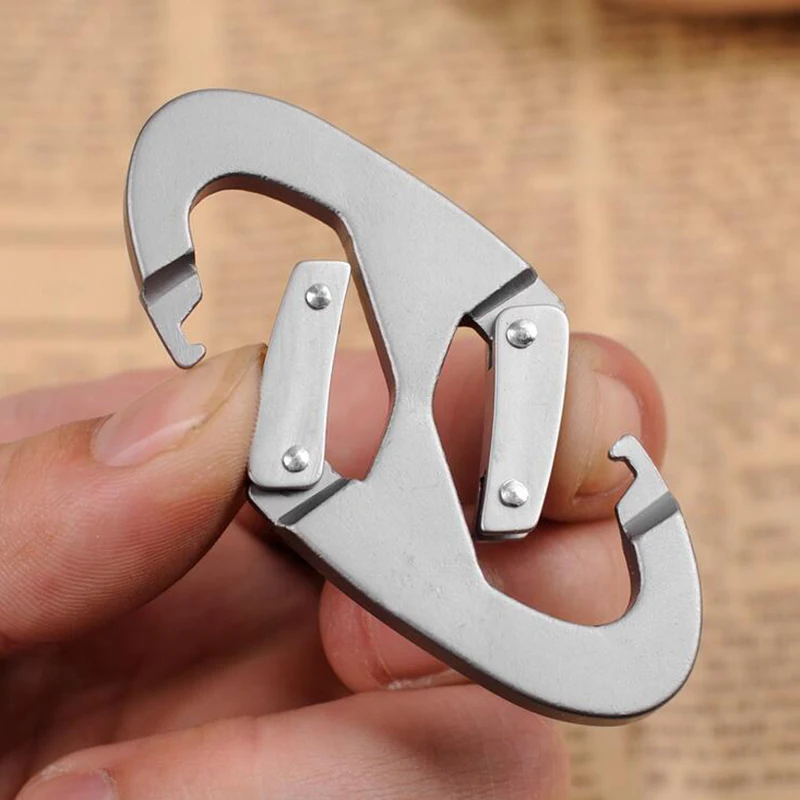 

Practical 8-shaped Key Ring Aluminum Alloy Carabine Fixed Hook Climbing Challenge Mountaineering Off-road Carabiner Keychain