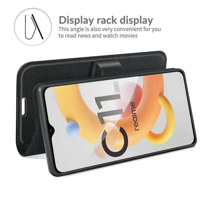 for Realme C11 2021 RMX3231 C11 RMX2185 Wallet Phone Case Flip Leather Cover Capa Etui Fundas 5