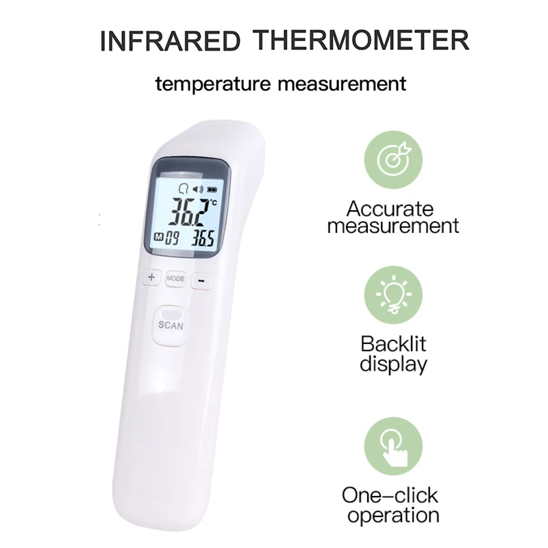 

Digital Infrared Thermometer Forehead Ear Non-Contact medical Termometro LCD Body Fever Baby/Adult Temperature measure