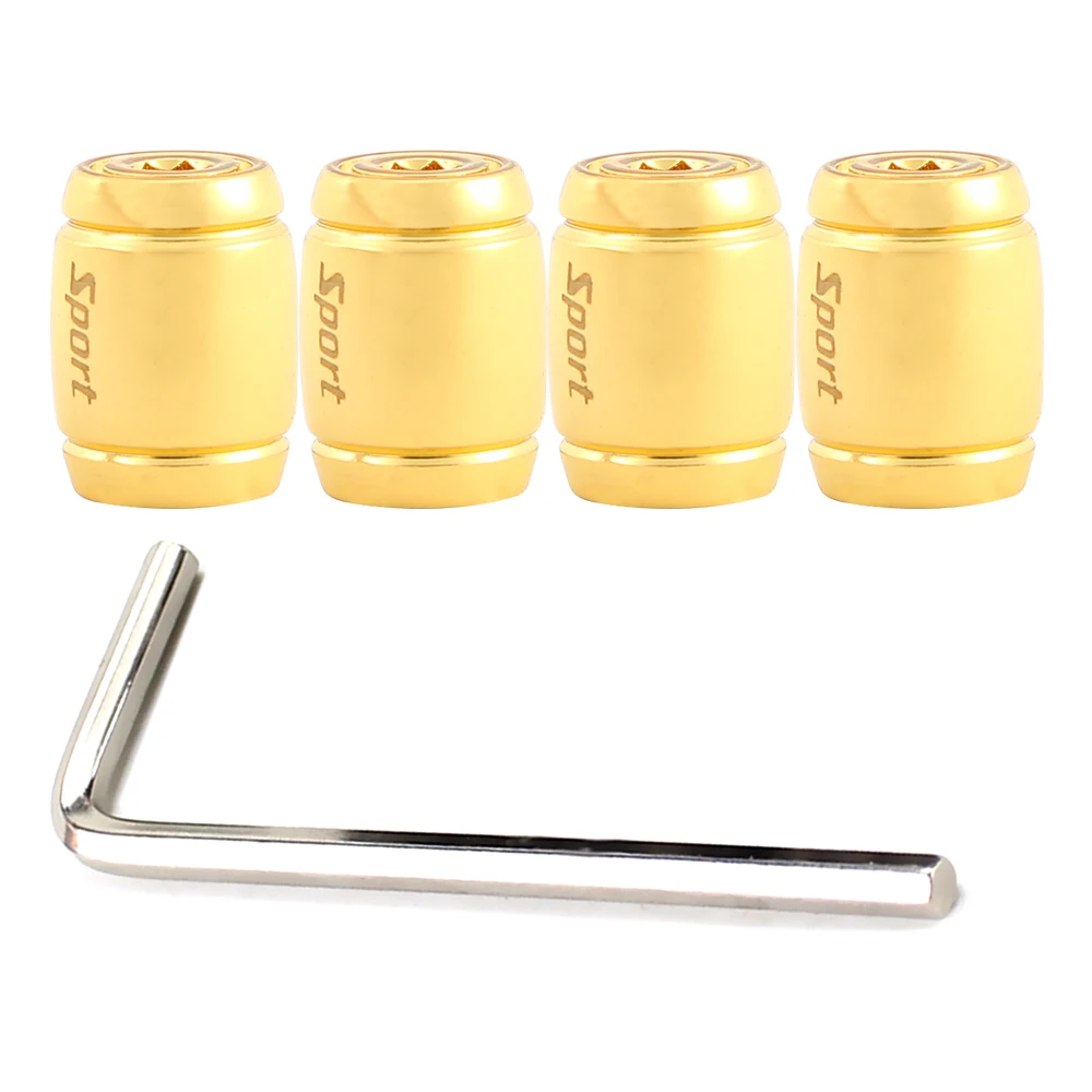 DSYCAR 1Set Fashion Zinc Alloy Anti-theft Sport Car Tire Valve Caps Wheel Tires Tire Stem Air Cap Airtight Cover for Car Styling