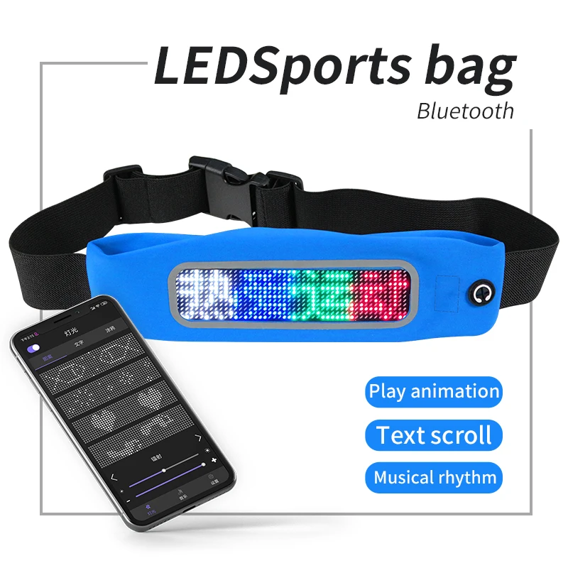 Bluetooth светодиодный поясная спортивная сумка, маленькая рекламная сумка и поясная сумка-светильник, привлекательные спортивные сумки для бега и пешего туризма с музыкальным ритмом
