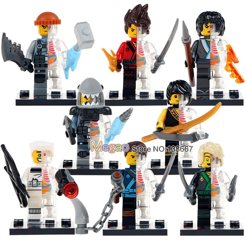 10 лотов ниндзя действие Chokun Snappa Garmadon оружие Акула Скелет армии строительные блоки детский подарок игрушки - Цвет: Красный