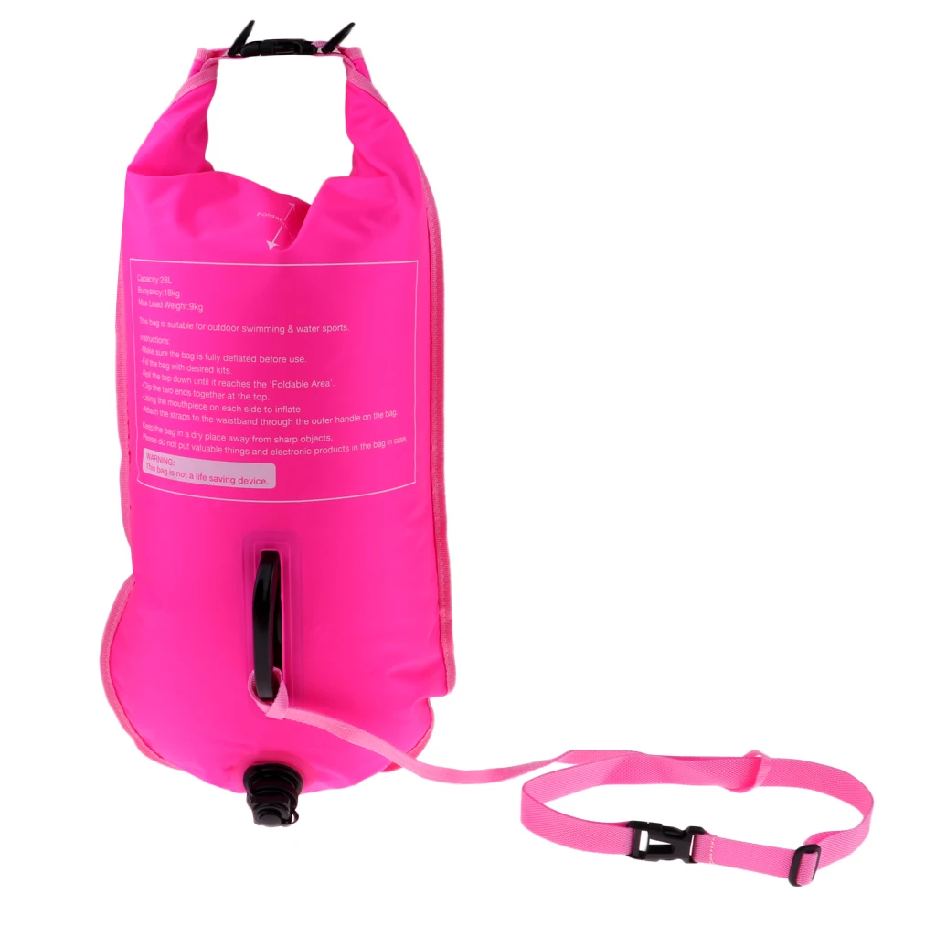 

Set 2 Inflatable Swim Buoy Dry Bag Safety Pool Tow Float Training Equipment