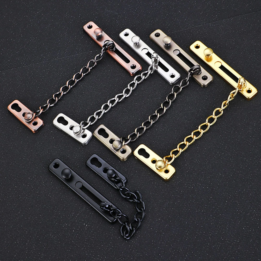 ステンレス鋼チェーンドアガード スプリングボタン付きロック 盗難防止ドアチェーン ドアラッチ ドアチェーン Aliexpress