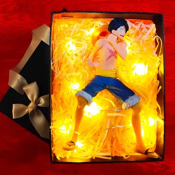

[New] Japan Anime One Piece Monkey D Luffy figure model Action Figure Lighting Room decoration toys baby kids best gift