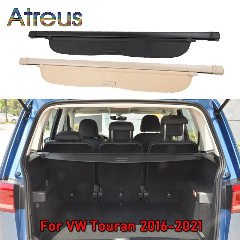 Couverture d'Étagère à Colis de Coffre, pour Volkswagen VW Touran 2021 2016  2017 2018 2019 2020, Rétractable Arrière T1, Entretoise, Rideau,  Accessoires - AliExpress