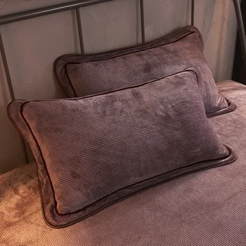 

48x74cm solid Sleep Flannel Pillow cover Winter Soft Warm Pillowcase decoration Home Textile gift