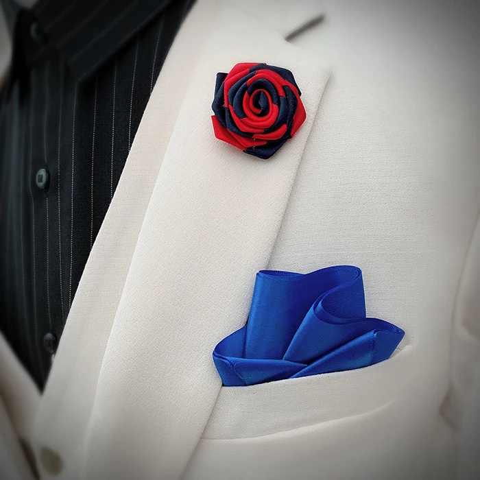 Flower Brooches Мужской женский нагрудный галстук на булавке брошь Карманный квадратный носовой платок Свадебный костюм вечерние пальто куртка платок броши в форме цветка розы корсаж - Цвет: Flower Brooches