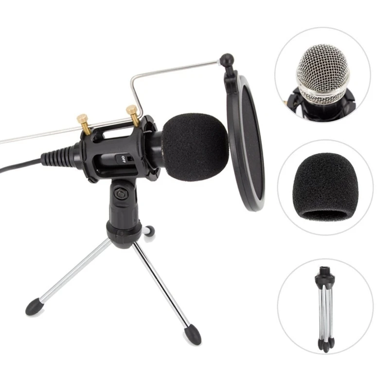 

Recording Condenser Microphone Mobile Phone 3.5mm Jack Microfone for Computer