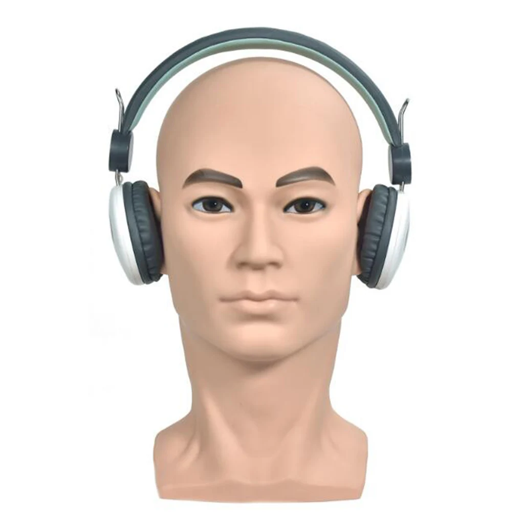 Male Wigs Toupee Mannequin Holder Hat Cap Scarf Jewelry Display Manikin Head for Headphone Glasses and more