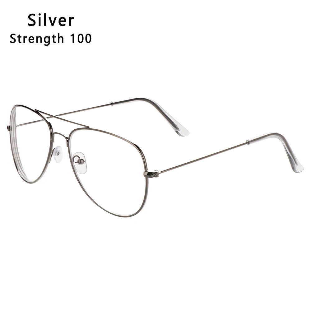 Silver-Myopia 1.0 Модные классические унисекс металлические очки для близорукости винтажные негабаритные для женщин и мужчин ультра светильник очки для чтения из смолы Уход За Зрением-1,00~-5,0 - Цвет оправы: Silver-Myopia 1.0
