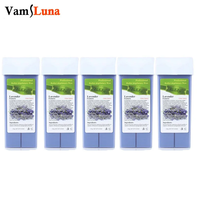5X Roll On Wax Cartridge Hair Removal Wax Cream 100g Depilatory Cartridge Hot Hair Removal For Women Men Skin care