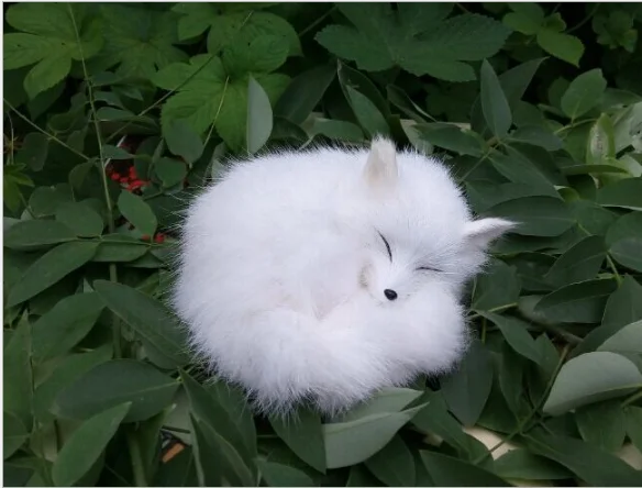 Simulation fox fur animal photography photo props living room office decoration to send friends and children gifts - Цвет: Белый
