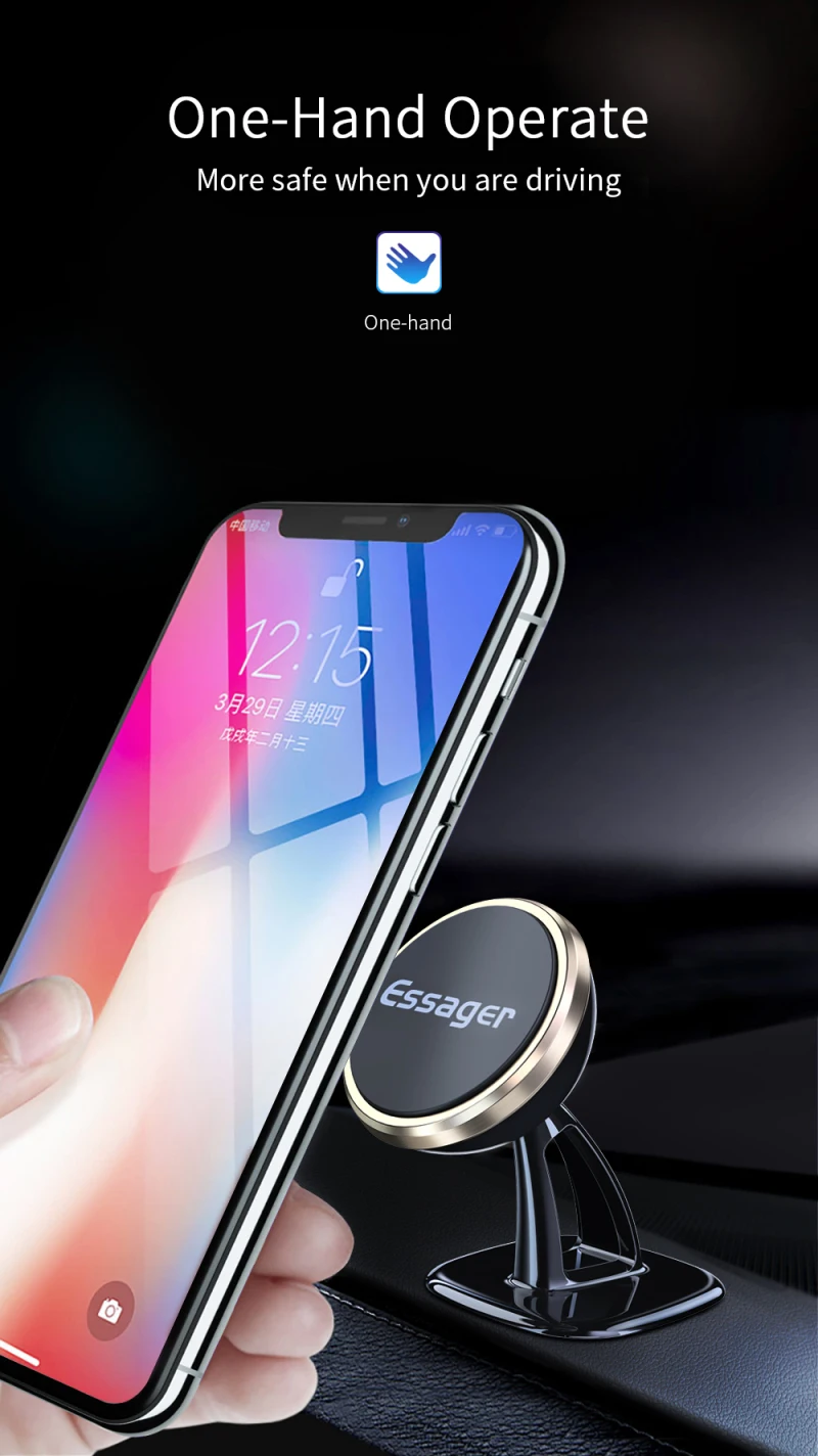 Магнитный автомобильный держатель Essager для телефона iPhone Xiaomi mi 9 в автомобиле