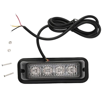 

Universal 1PC 5 Light Colors 3W 4 Led with optic lens 12V Cars Trucks Waterproof Emergency Urgent Flash Light