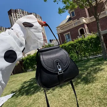 

Pu Leather Fashion Summer Women's Shoulder Bag Lady's Diagonal Package Female Handbag Girl Solid Color Office Workers Bag Black