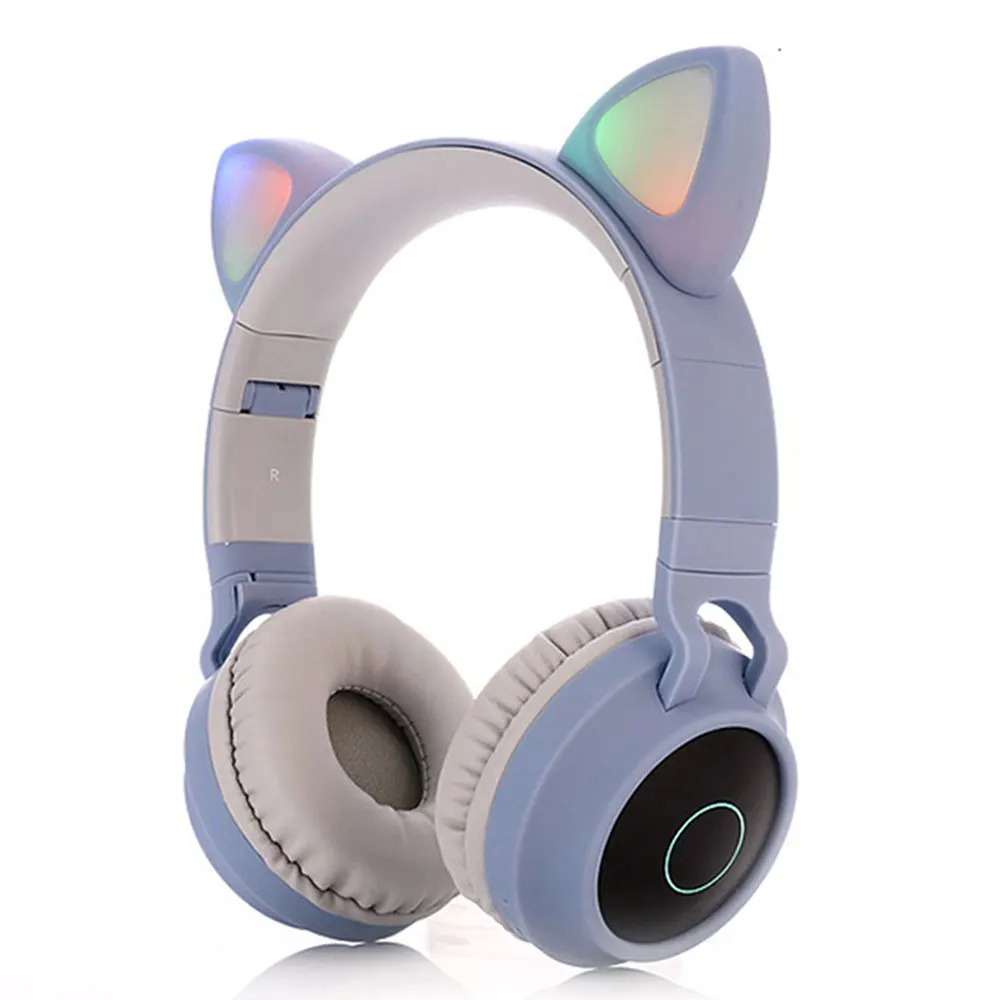 Bluetooth наушники стерео милые кошачьи наушники мигающие светящиеся стерео Бас игровая гарнитура со светодиодный светильник для девочек Подарочная игрушка