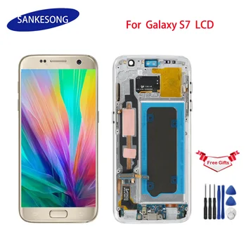 

5.1'' AMOLED Burn-shadow LCD With Frame For SAMSUNG Galaxy S7 G930 G930F LCD Display Touch Screen Digitizer Replacement tools