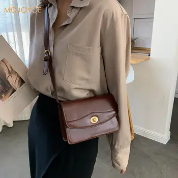 

Small Square Crossbody Bags for Women 2020 New Retro Shoulder Bag Female Casual Solid Color PU Leather Messenger Bags