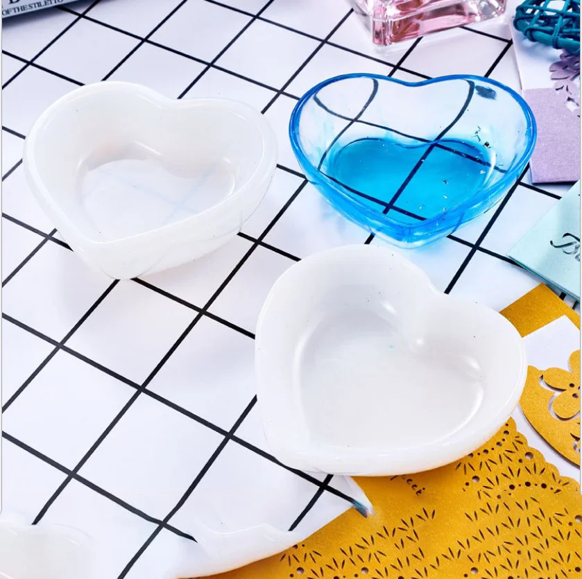 

1PC Diy Dish Silicone Mold Love Shape Dishes Resin Mold Epoxy Bowl Plate Molds Storage Box Mold