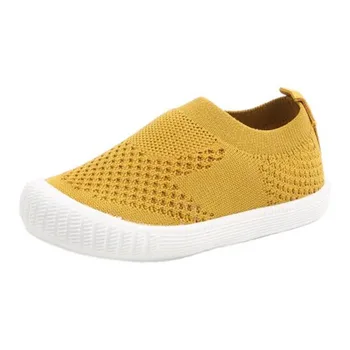 

Autumn New Flying Children's Small Board Shoes Boys Girls Candy Color Non-slip Wear-resistant Breathable Kids Mesh Sneakers
