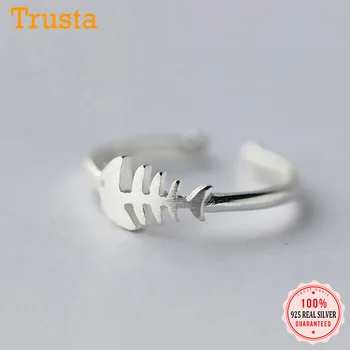 

Trusta 100% 925 Sterling Silver Fashion Jewelry Cute Fish Cocktail Ring Sizable 5 6 7 Girls Kids Xmas Gift DS311 Drop Shipping