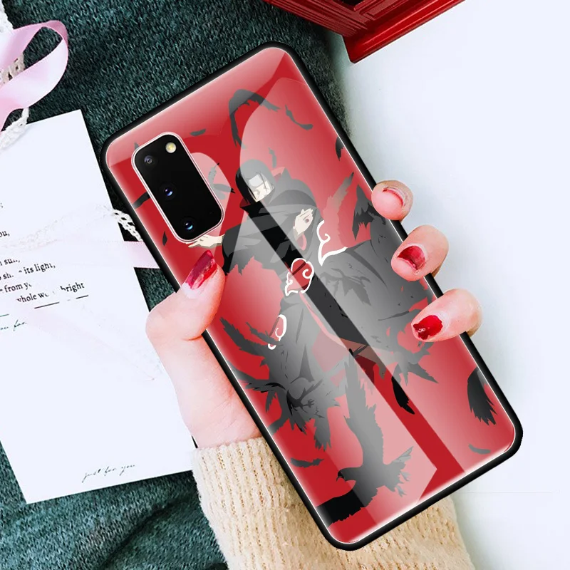 Аниме Наруто Итачи Учиха стеклянные Чехлы для Samsung Galaxy S20 S10 5G S10e S9 S8 Plus Note 20 Ultra 9 10