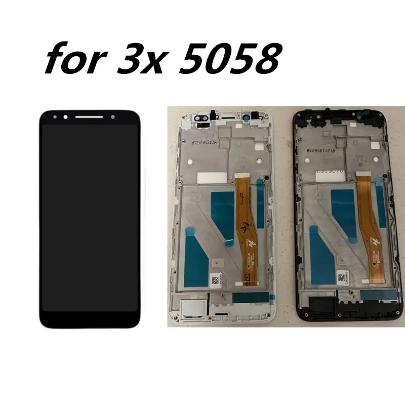 ЖК-дисплей 5 7 дюйма в сборе для alcatel 3x 5058i 5058y 5058 + рамка сенсорного экрана сменная