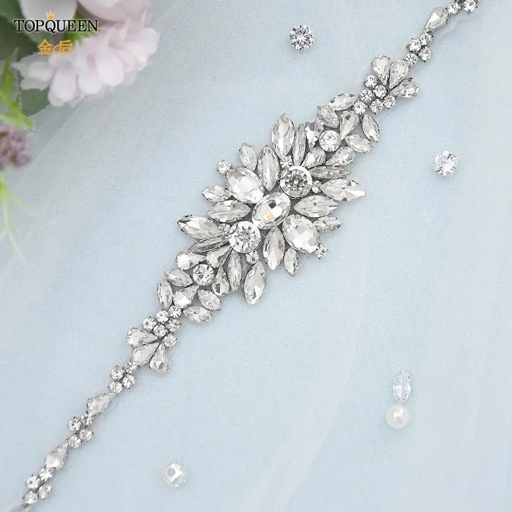TOPQUEEN 1CM Crystal Rhinestone Bridal Belt Wedding Sash Dress Accessory image 6