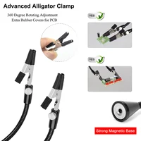 NEWACALOX PCB Fixture Clips Soldering Holder Third Hand Tool Magnetic Flexible Helping Hands with 3X LED Illuminated Magnifier 2