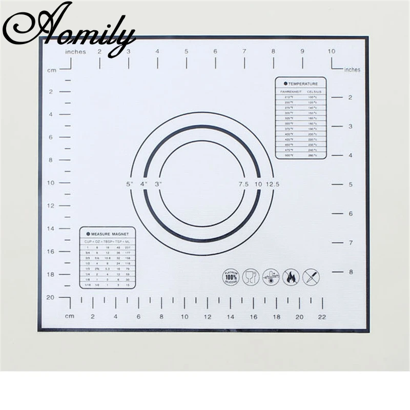 Amoliy 60x60cm Thickened Non-Stick Silicone Baking Mat Kneading Pad Rolling Dough Pad Kitchen Pastry Bakeware Line Bakery Tools