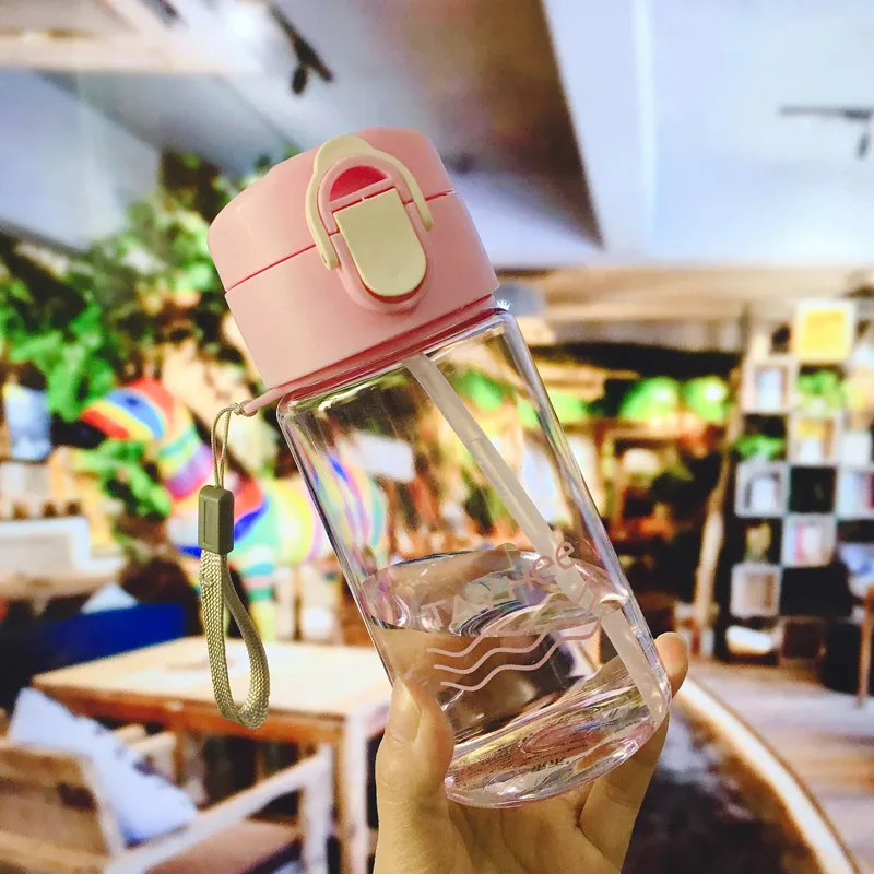 420ml Pink 330 мл милые детские бутылки для воды с соломинкой без бисфенола, уличная детская бутылка, детский чайник, школьная Спортивная бутылка - Цвет: 420ml Pink
