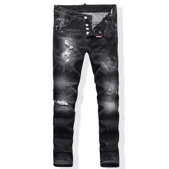 

DSQ NEW Men Jeans Ripped for Men Skinny DSQ Jeans Pants Men Jeans Button Outwear Man Pants
