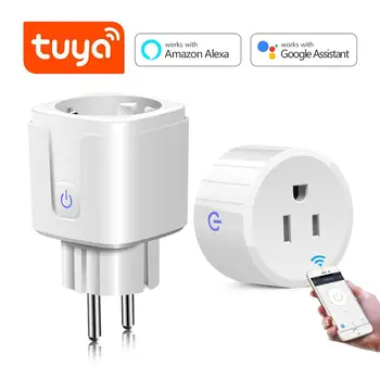 

Tuya Smart life App Wireless Remote Smart Socket EU/US Plug wifi socket Voice Control Outlet Power Work with Alexa / Google Home