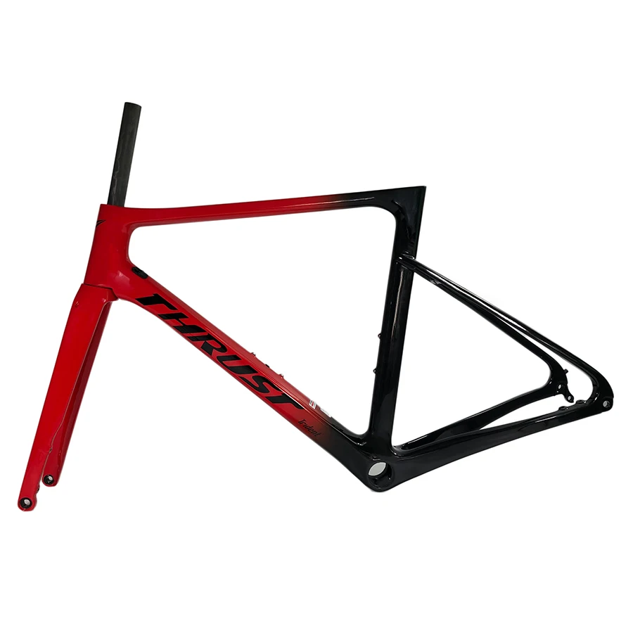 Тяга новейший красный черный градиентный дисковый тормоз карбоновая рама для шоссейного велосипеда: карбоновая рама+ подседельный штырь+ вилка+ зажим+ гарнитура
