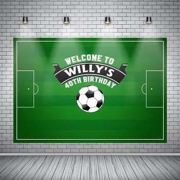 

Football Field Photography Backdrops Birthday Party Background Sport Theme Green Grassland Vinyl Photo Studios Props