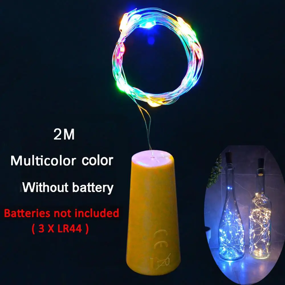 LED String DIY Fairy Lights for Glass Bottle Vintage Rustic Wedding Table Decoration Bachelorette Hen Party Valentines - Цвет: 2m 20led Multicolor