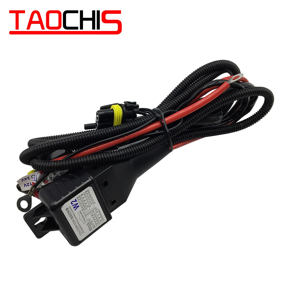 

TAOCHIS 12V 35W 55W H4 Wiring harness Controller Relay control for HELLA 3R G5 3/5 KOITO Q5 WST AL projector lens Cable Wire