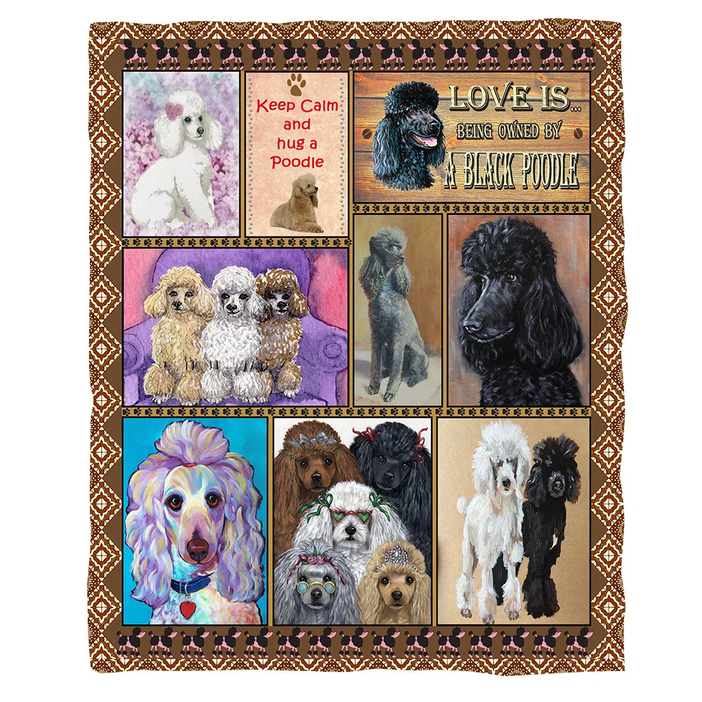 

Poodle Funny 3d printed fleece blanket for Beds Hiking Picnic Thick Quilt Fashionable Bedspread Sherpa Throw Blanket